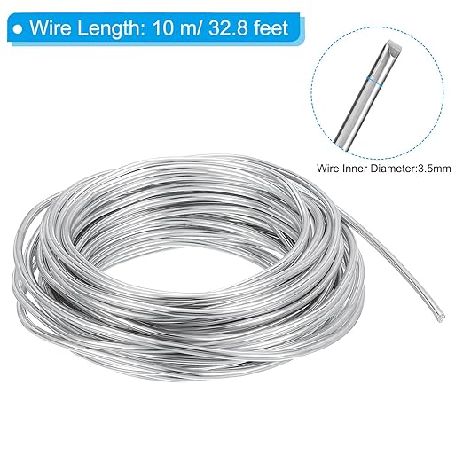 PATIKIL 3.5mm Bonsai Training Wire, 1 Roll Floral Wire Stems Anodized Aluminum Tree Wire 32.8 Feet Total for Gardening Branch Fixing, Silver