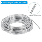 PATIKIL 3.5mm Bonsai Training Wire, 1 Roll Floral Wire Stems Anodized Aluminum Tree Wire 32.8 Feet Total for Gardening Branch Fixing, Silver