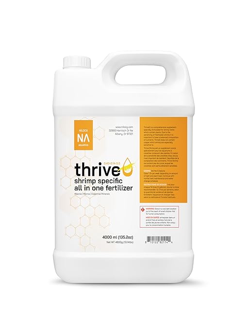 Thrive S Shrimp Specific All in One Aquarium Fertilizer – 4000ml Liquid Plant Food – Comprehensive nutrients – Aquarium Nutrition – Convenient to Use – Concentrated Aquarium Plant Fertilizer