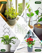 4 Pack Trellis for Indoor Climbing Plant, Small Metal Garden Trellis for Potted Plants, Stake Mini Treleaf Trellis Support for Hoya, Vines, Pothos, Monstera (Black)