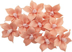 10 PCS 3D Flower Ceramic Tiles,1.6" Handmade Procelain Ceramic Flowers for Artwork,Fish Tank,Vases,Living Room, Dining Table,Office, Home Floral Decor (Single-Flowered Light Orange)