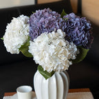 DUYONE 3Pcs 22 inch Lifelike Artificial Hydrangea, 3 Light Purple Large Flowers Artificial Flowers Dry Flowers Outdoor Wedding Christmas Office Family Party Living Room Table Deco