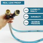 Stainless Steel Garden Hose 25ft Heavy Duty Metal Water Hoses with 10 Function Water Hose Nozzles for Yard Outdoor