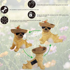Glintoper Solar Garden Statue Dog Figurine, 8.7" Outdoor Resin Puppy Whimsical Lawn Porch Yard Art, Birthday Mothers Day Ideal Gifts, Lighted Shar Pei Ornaments for Patio Pathway Yard Decoration ﻿