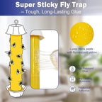 Sticky Fly Traps Indoors & Outdoor 6pk, Fly Stick Catcher Strips for Gnats, House Flying Insect, Super Sticky Hanging Fly Trap Paper Tape Indoor Outdoor