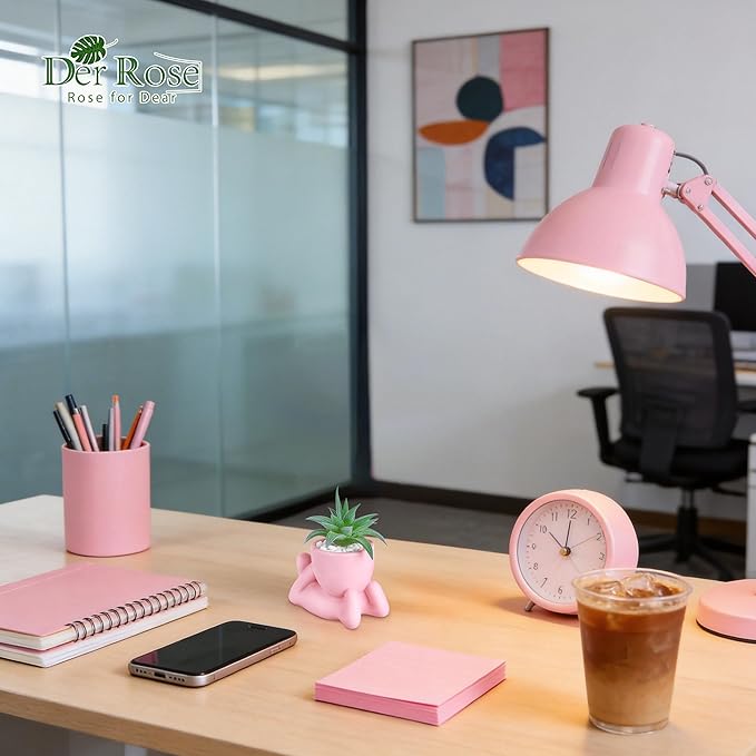 Der Rose 2 Pack Pink Succulents Plants Artificial Small Fake Plants Ideal Gift for Home Office Desk Decor
