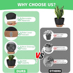 Self Watering Planter Set with Visual Water Level, 6Pack Small Plastic Pot with Drainage Holes and Reservoir Saucers, Modern 8+7+6.5+6+5.5+5 Inch Bottom Watering Flower Pots for Indoor Plant - Black