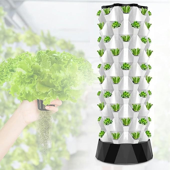 FLTRGO Hydroponic Garden Tower, Vertical Hydroponic Growing System, Vegetable Plant Tower, Hydroponics Tower Set for Herbs, Fruits and Vegetables,48 pots