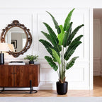 Artificial Bird of Paradise Plant 7 FT Fake Banana Leaf Plant Faux Tree Decor Large Fake Plants Realistic Indoor Outdoor Tall Floor Plant for Living Room, Office Decor