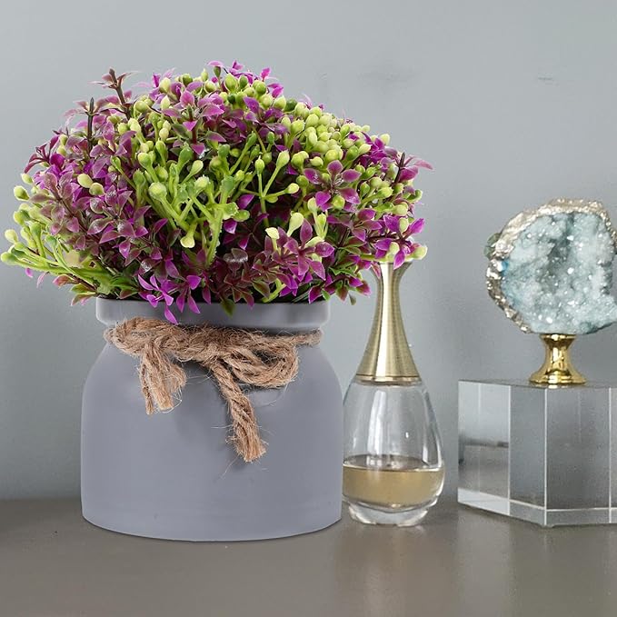 SECFOU Artificial Orchid Bonsai Simulation Plant in Lotus Color, Lifelike Faux Potted Flower Decoration for Living Room Desktop Home Décor
