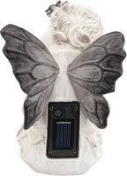 Leekung Angel Statue with Solar Powered Light for Garden Decor,Garden Statues for Patio Yard Porch Lawn Outdoor Decor,Angels Garden Sculptures & Statues,Angel Figurines Memorial Spiritual Gifts