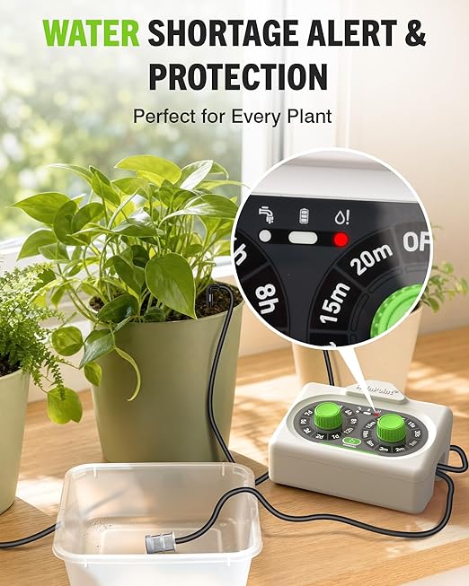 RAINPOINT Bluetooth Automatic Plant Waterer Indoor, Smart APP Control Drip Irrigation System for Houseplants, Anti-Siphon Vacation Watering Device with 2400mAh Rechargeable Battery (Up to 15 Pots)