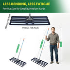 Lawn Leveling Rake 36x10 Inch, 6FT Heavy-Duty Carbon Steel Lawn Leveler – Yard Leveling Rake for Soil, Sand, Grass, Perfect for Lawn Repair, Pit Filling & Garden Maintenance
