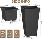 Kante 22 Inch Tall Planter Set of 2, Large Taper Planter for Outdoor Indoor Garden Patio Front Door (Black)