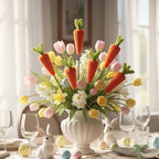 12 Pcs Easter Artificial Carrots Picks Decoration, Mini Fake Carrots Decor Picks, Cute Metal Fake Carrot for Bunny Decorations, Trees Topper Branches Ornaments Vase Filler Spring Home Decor Gifts