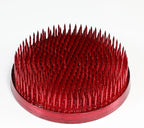 Wazakura Ikebana Color Kenzan - Japanese Flower Holder, Made in Japan, Floral Arranging Pin Frog, Round (Red - 80mm)