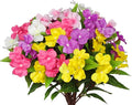 CITYES 5 Pcs Artificial Flowers Outdoor Impatiens UV Resistant Silk Impatiens Flowers Colorful Faux Flowers Impatiens Bushes Artificial Impatiens for Pot Patio Lawn Garden Hanging Basket Porch Decor