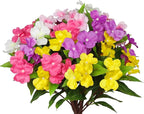 CITYES 5 Pcs Artificial Flowers Outdoor Impatiens UV Resistant Silk Impatiens Flowers Colorful Faux Flowers Impatiens Bushes Artificial Impatiens for Pot Patio Lawn Garden Hanging Basket Porch Decor