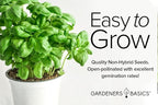 Gardeners Basics, Basil Seeds for Planting Home Garden Herbs - 5 Variety Herb Pack Thai, Lemon, Cinnamon, Sweet and Dark Opal Basil Seeds Herb Seeds for Indoors, Outdoors, Hydroponics & Aquaponic