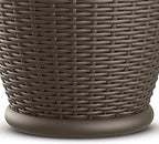 Suncast 4 Pack Wicker Planter w/ Drillable Drain Holes, Decorative Indoor/Outdoor Pot, 18in, Java
