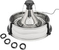 PetSafe Drinkwell Stainless Steel 360 Multiple Pet Fountain - Scratch and Rust Resistant Automatic Water Dispenser for Cats or Dogs - Adjustable Flow Control - 128 Ounce (3.8 Liter) - Filters Included