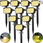 Tadyreal Solar Spot Lights Outdoor 10 Pack, [46 LED/3 Modes] Solar Landscape Spotlights Waterproof, 2-in-1 Auto On/Off Solar Powered Lights for Outside Yard Garden Wall Pathway(Warm White)
