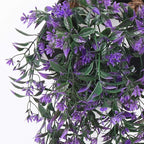 PASYOU Artificial Hanging Ivy, Vine Plastic Plants Grass Leaves Foliage Vines, UV Resistant Greenery Fake Flowers for Home Indoor Outdoor Garden Door Wall Wedding Party DIY Decoration - Purple 4 Pack
