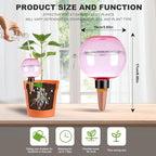 2 Pack Self Watering Globes 17oz Large Plant Watering Globes Top Fill, Self Water Planter Insert Indoor/Outdoor Plastic Water Bulbs Slow Release Terracotta for Plants, Pink
