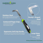 Garden Guru Patio Crack Weeder Tool with Ergonomic Handle – Stainless Steel Weed Puller for Patio Sidewalk Driveway Cracks | Rust Resistant (4 Pack)