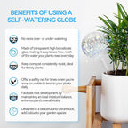 FLORA GUARD Plant Watering Globes, 2-PCS Water Globes for Indoor Plants, RainbowGlass Self Watering Planter Insert, Automatic Plant Waterer Bulbs Devices
