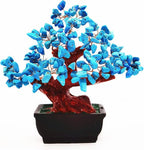 Colorsheng Feng Shui Quartz Crystal Money Tree Bonsai Style Decoration for Luck and Wealth (Blue)