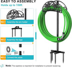 Keten Garden Hose Holder, Detachable Metal Water Hose Holder Stand, Heavy Duty Freestanding Garden Hose Reel Rack and Hose Storage Organizer for Outside Yard