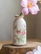 Ceramic Rustic Farmhouse Vase, Distressed Flower Vase for Home Decor, Ideal Shelf Decor, Boho Vase for Living Room Bedroom Kitchen Office Decor Centerpiece Table Decorations (6 inches)