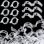 Plant Support Clips, 100 Pcs Tomato Clips, Plastic Trellis Clips, Grape Vine Tomato Vine Vegetables Plants Garden Support Clips to Grow Upright Makes Plants Healthier (Plastic, White)