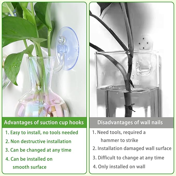 Bunmery 4 pcs Iridescent Window Propagation Stations, Easy to Install Plant Propagation Bulbs with Suckion Cups, No Nails Wall Hanging Planter Propagation Station, Glass Plant Terrarium Vase