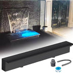 Stainless Steel Pond Waterfall Spillway - Straight Spout Fountain Kit for Garden, Backyard & Pool Water Features - Outdoor Waterfall Decoration