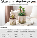 SURE YUESI for Mom from Daughter or Son, Vintage Pink & Green Ceramic Planter Set of 2, 4.7” & 5.7” Rustic Flower Pots for Indoor Plants, Decorative Home & Garden Plant Pots