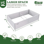 A ANLEOLIFE 6X3X1.5 ft Galvanized Raised Garden Beds Outdoor, Rectangular Metal Planter Box for Planting Vegetables Flowers Herb, Anti-Rust & Easy-Setup, Antique White