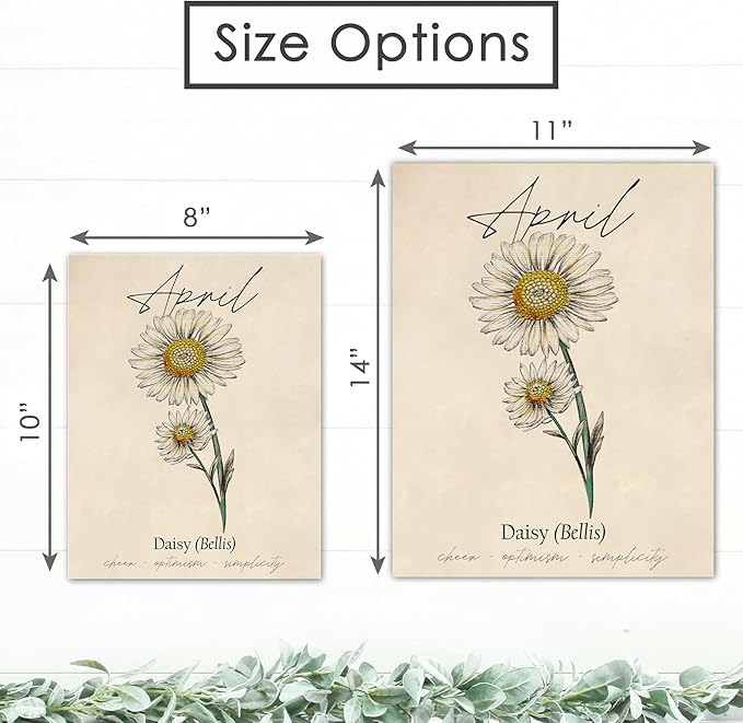 April Birth Flower Art Print - 8x10 (Unframed) | Capturing the Splendor of the April Birth Flower | Decor Accent for Birthdays and Special Occasions | Living Room Décor | Modern Home Décor