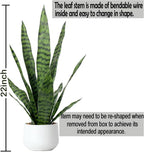 Artificial Snake Plant 22.5" Faux Agave Fake Sansevieria Artificial Potted Plants for Indoor and Outdoor Home Office Décor (White Pot)