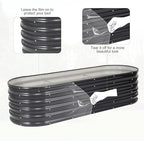 Galvanized Raised Garden Bed Outdoor- Raised Beds for Gardening| Metal Planter Box, Steel Raised Garden Bed Kit with Safety Edging and Gloves for Vegetables, Flower, Herbs (6x2x1.4FT, Gray)