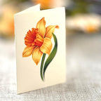 Freshcut Paper Pop Up Cards, English Daffodils, 12 Inch Life Sized Forever Flower Bouquet 3D Popup Greeting Card, Birthday Cards, Get Well Gifts, Blank Notecard & Envelope