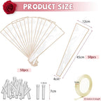 Bayurht 101 PCS Single Rose Sleeve Single with Ribbon and 50 Pcs Floral Water Tubes Flower Packaging Bags Single Flower Sleeve Flower Wrapping Bags for Bouquets Wrapping (White)