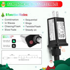 JMEXSUSS 200 LED Red White and Green Christmas Lights Outdoor, 66ft Connectable Twinkle String Lights Plug in, 8 Modes Waterproof Christmas Tree Lights for Outside Indoor Yard Xmas Decoration