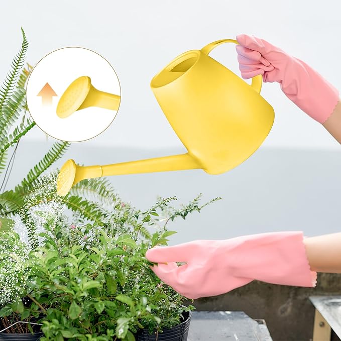 Plant Watering Can - Plastic Indoor and Outdoor - 1/2 Gallon - Yellow