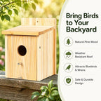 Wooden Bird Houses for Outside Birdhouses Nest Bluebird House for Cardinals Finch Wren Swallow for Garden Viewing 1B