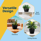 Black 6-Inch Plant Pots with Drainage & Saucers 6 Pack, Indoor & Outdoor Planters for Houseplants, Herbs, and Flowers, Durable & Weatherproof Material, Stackable, Lightweight, Minimalist Design