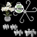 32 Pack Upgraded Plant Stem Support, Monstera Plant Support, Nearly Invisible Support for Indoor Plants, Reusable Stem Holders, 4 Sizes Plants Accessories, Plant Stabilizer Indoor