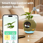 Masdio Plantbot Upgraded Large Smart Flower Pot Pet Planter Robot with Artificial Intelligence, Time Temperature Display, and Numerous Expressive Animations Based, for Indoor Decoration, Gifts (Pink)