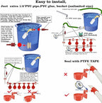 Complete Set Pipeline Automatic Chicken Waterer System(58 Accessories Included)Chicken Water Cups, Chicken Waters,Poultry Waterer,Chicken Watering System,with PVC Pipeline,Float Valve and Garden Hose